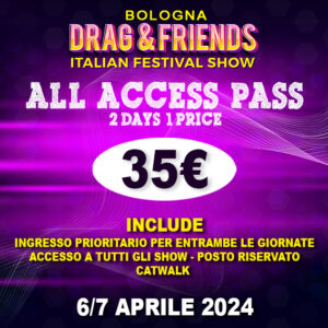 DRAG & FRIENDS quadrato ticket ingresso 2 2024